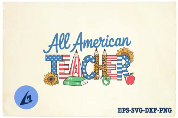 All American Teacher Leopard USA SVG