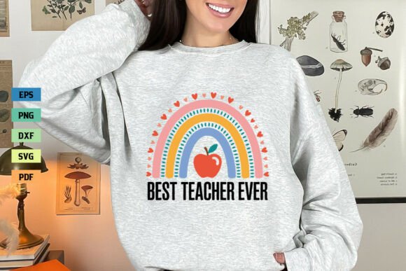 Best Teacher Ever Shirt SVG Rainbow SVG
