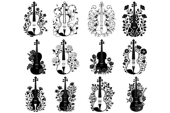 Floral Violin Svg, Music Teacher Bundle