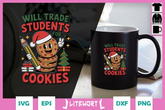 Funny Teacher Christmas Cookie SVG Graphics
