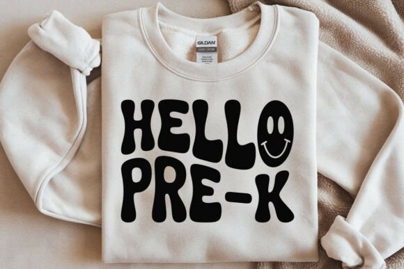 Hello Pre-K SVG PNG, Retro Wavy Text SVG