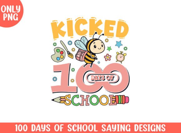 Kicked 100 Days of School Cute Bees Svg