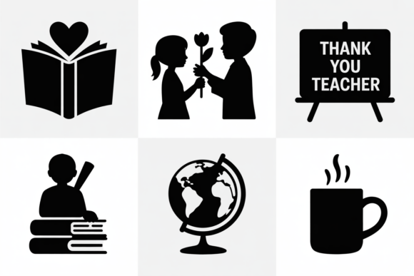 Teacher Appreciation Icons SVG Bundle