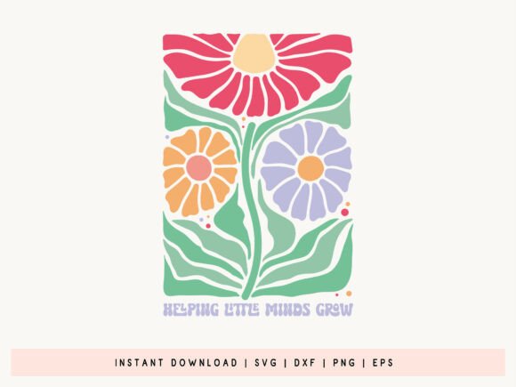 Teacher Boho Floral SVG Design for Graphics and Crafts
