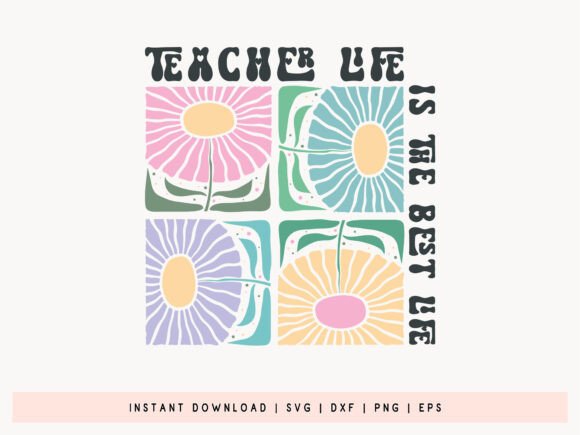 Teacher Boho Floral SVG PNG Design
