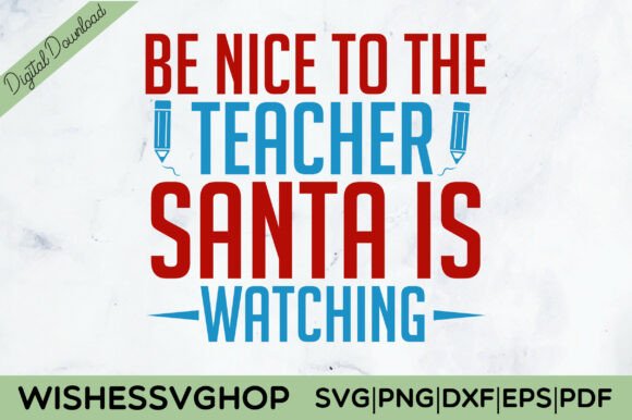 Teacher Santa Christmas SVG PNG