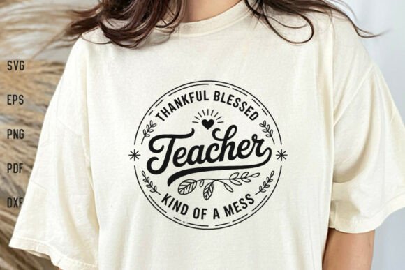 Thankful Teacher Blessed Shirt SVG PNG